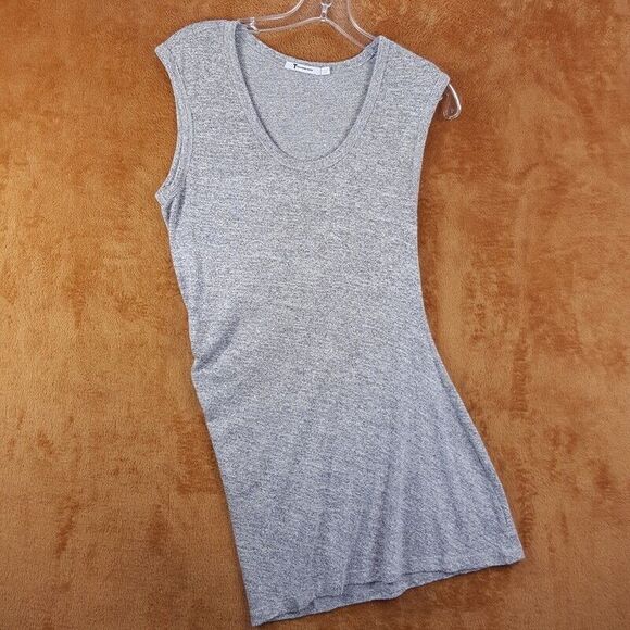 ALEXANDER WANG Womens Top Medium Gray Pullover Knit Tank Asymmetrical Tunic - Picture 1 of 7